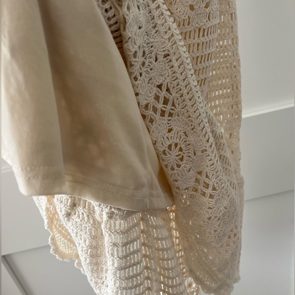 Crochet summer dress in cream color women’s size large - Picture 5 of 8